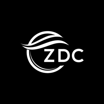 ZDC letter logo design on black background. ZDC  creative initials letter logo concept. ZDC letter design.
