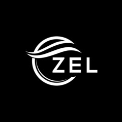ZEL letter logo design on black background. ZEL  creative initials letter logo concept. ZEL letter design.
 - obrazy, fototapety, plakaty