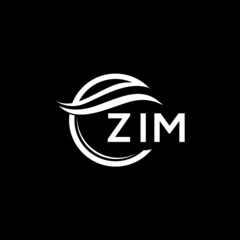 ZIM letter logo design on black background. ZIM  creative initials letter logo concept. ZIM letter design.
