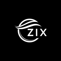 ZIX letter logo design on black background. ZIX  creative initials letter logo concept. ZIX letter design.
