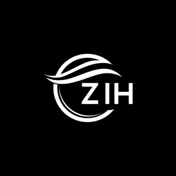 ZIH letter logo design on black background. ZIH  creative initials letter logo concept. ZIH letter design.
