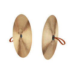 Pair Of Musical Instrument Cymbals. 3d Rendering © doomu