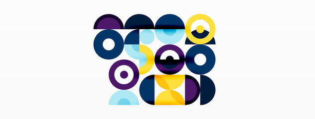 Colorful circle abstract background. Minimal geometric template for wallpaper, banner, presentation