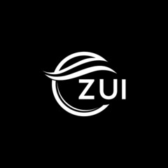 ZUI letter logo design on black background. ZUI creative initials letter logo concept. ZUI letter design. 