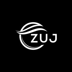 ZUJ letter logo design on black background. ZUJ creative initials letter logo concept. ZUJ letter design. 