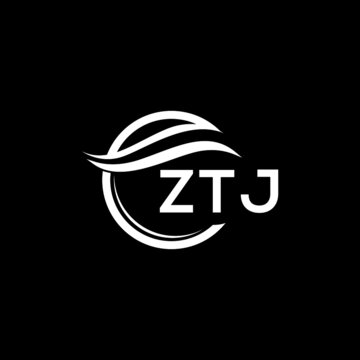 ZTJ letter logo design on black background. ZTJ creative initials letter logo concept. ZTJ letter design. 