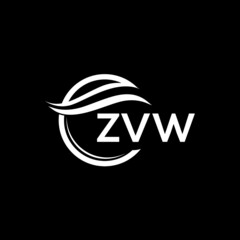 ZVW letter logo design on black background. ZVW  creative initials letter logo concept. ZVW letter design.
