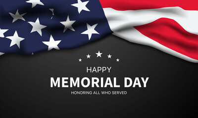 Fototapeta na wymiar Memorial Day - honoring all who served with USA flag, Vector illustration.