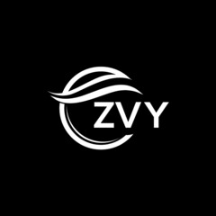 ZVY letter logo design on black background. ZVY  creative initials letter logo concept. ZVY letter design.
