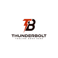 Simple TB Letter Logo , Thunderbolt Logo Vector.