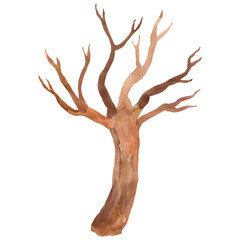 Watercolor tree illustration for kids