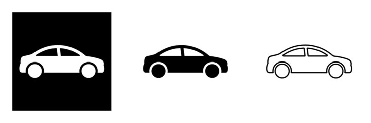 Automobile. Monochrome illustration of sedan vector icon. vector drawing of a sedan.