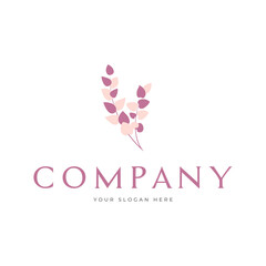 Fototapeta premium minimal leaf vector illustration logo template