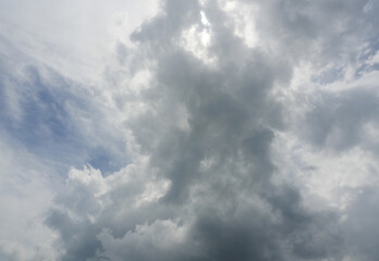 Obraz premium Cumulonimbus cloud formations on tropical sky , Nimbus moving , Abstract background from natural phenomenon and gray clouds hunk , Thailand