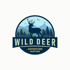 Deer Hunting Logo Vector