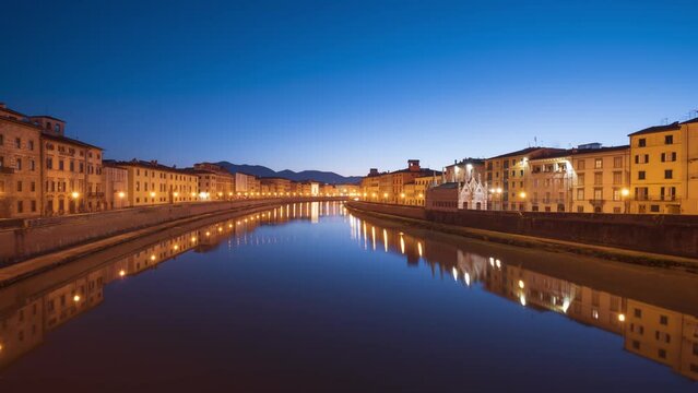 Pisa, Italy skyline on the Arno River