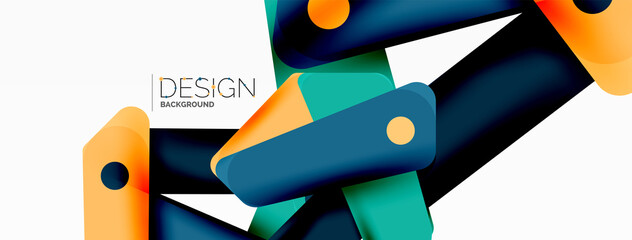 Creative geometric wallpaper. Minimal abstract background. Color bright overlapping lines composition vector illustration for wallpaper banner background or landing page