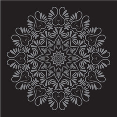 Fototapeta premium Arabesque patterned, mandala ornament, outline, doodle, hand-drawn illustration. henna tattoo style. 