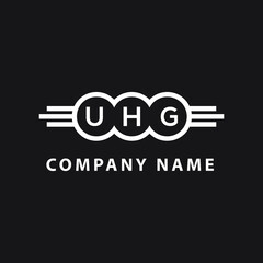 UHG letter logo design on black background. UHG  creative initials letter logo concept. UHG letter design.
