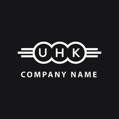 UHK letter logo design on black background. UHK  creative initials letter logo concept. UHK letter design.
