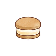 水彩画風のクッキーアイスのイラスト