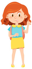 Female student cartoon character with backpack