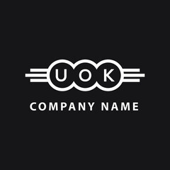 UOK letter logo design on black background. UOK  creative initials letter logo concept. UOK letter design.
