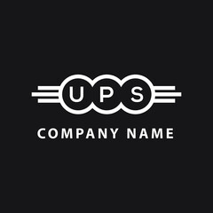 UPS letter logo design on black background. UPS  creative initials letter logo concept. UPS letter design.
