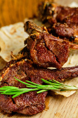 Fried Lamb Chops with rosemary