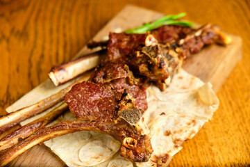 Fried Lamb Chops with rosemary