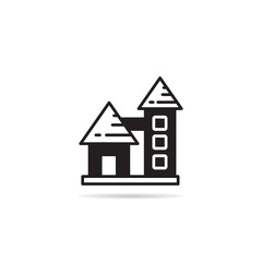 house building icon vector illustration