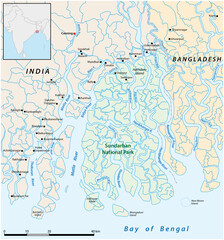 vector map of india national park sundarban