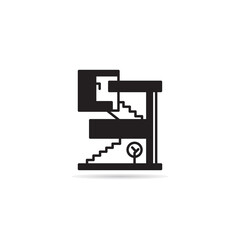 house building icon vector illustration