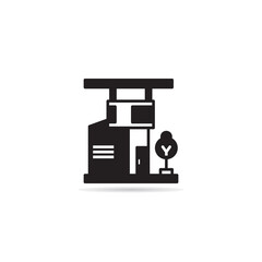 modern house building icon vector illustration