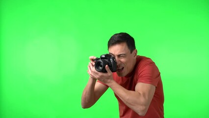 Real time of enthusiastic photographer taking photos