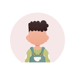 Avatar of a cute little boy. isolated. Cartoon style. Vector illustration.