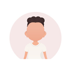 Avatar of a cute little baby boy. isolated. Cartoon style. Vector illustration.