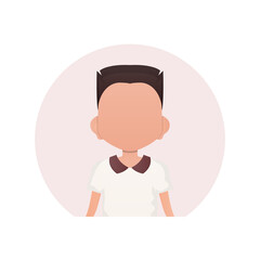 Avatar of a cute little baby boy. isolated on white background. Cartoon style. Vector illustration.