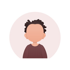 Avatar of a cute little baby boy. isolated. Vector illustration in cartoon style.