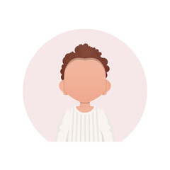 Avatar of a cute little baby boy. isolated. Cartoon style. Vector illustration.