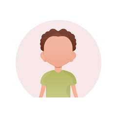 Avatar of a cute preschool boy. isolated on white background. Cartoon style. Vector illustration.