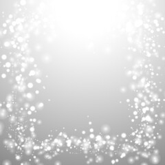 silver background bokeh bling snow flake confetti