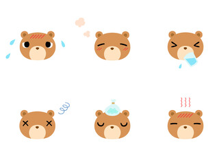 体調不良　熱中症　クマ　主線なし