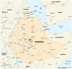 map of Ethiopia and its neighboring countries