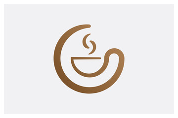 Initials G Logo creative tea or coffee cup