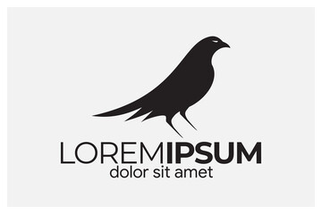 Crow Silhouette Logo Template
