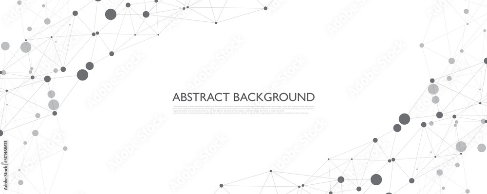 Wall mural abstract background connecting innovation dots and line communication concept