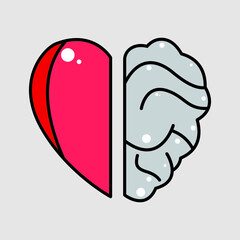 Vector heart and brain concept design
