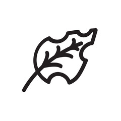 Fototapeta premium Dry leaf , Autumn outline icon.