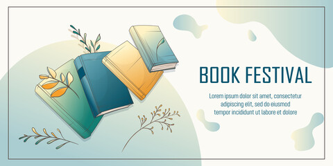 Vector illustration of background with books. Illustration perfect for bookstore, bookshop, library, book lover, education, card, poster, banner, website.